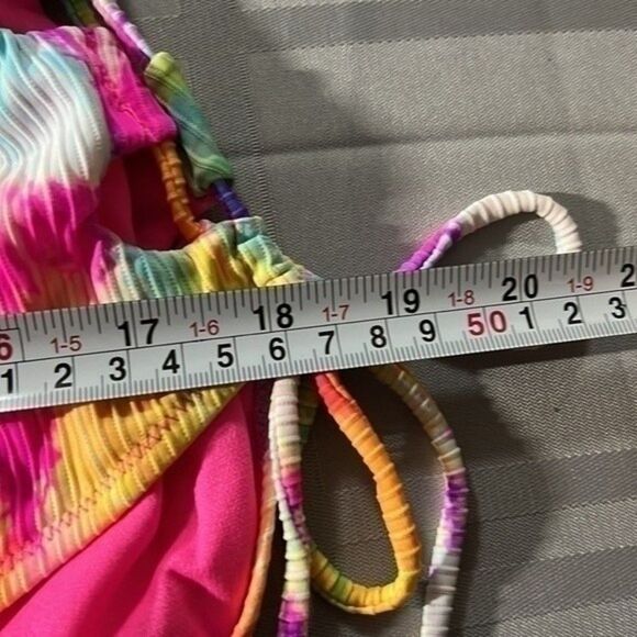 New Coastal Waves Plus Tie Dye Ruffle Off-the-Shoulder Swimsuit - Picture 13 of 13